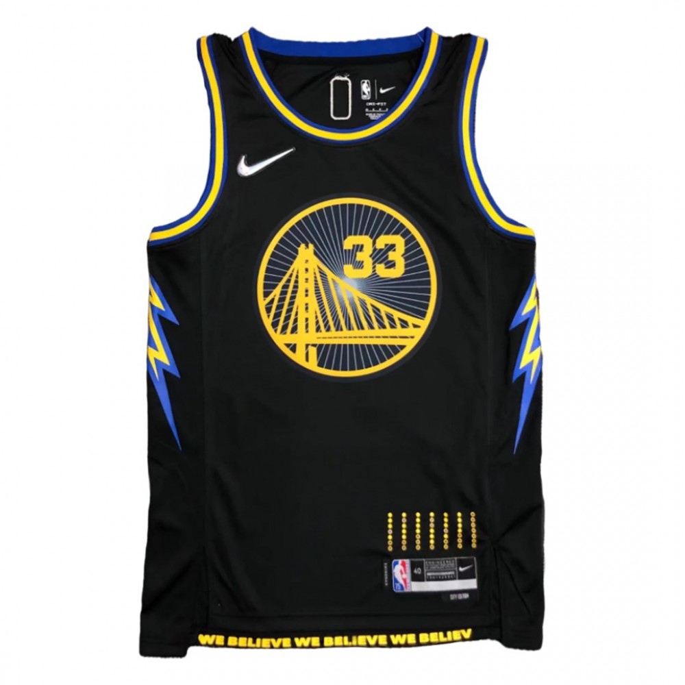 Men's Golden State Warriors James Wiseman #33 Black 2021/22 Swingman Jersey - City Edition-Pro Kit Vault | Brand New 26/27 Sports Jerseys